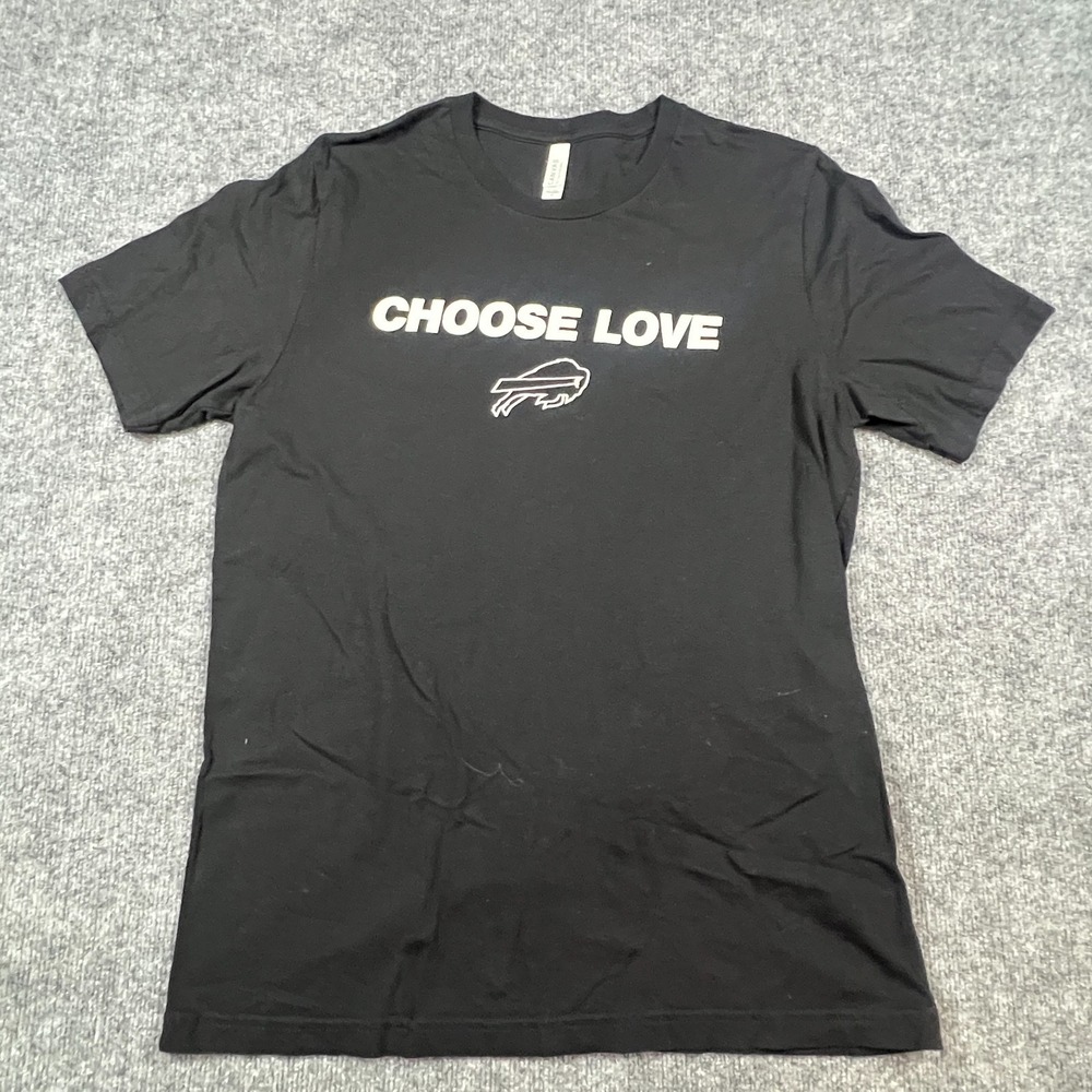 Bella+canvas T Shirt Mens XL Black Cotton Choose Love Buffalo Bills Football NFL